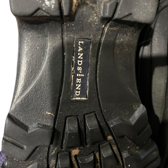 Lands’ End Black Leather/Rubber Duck Shoes for Rain & Snow Sz 8 B - Picture 6 of 8